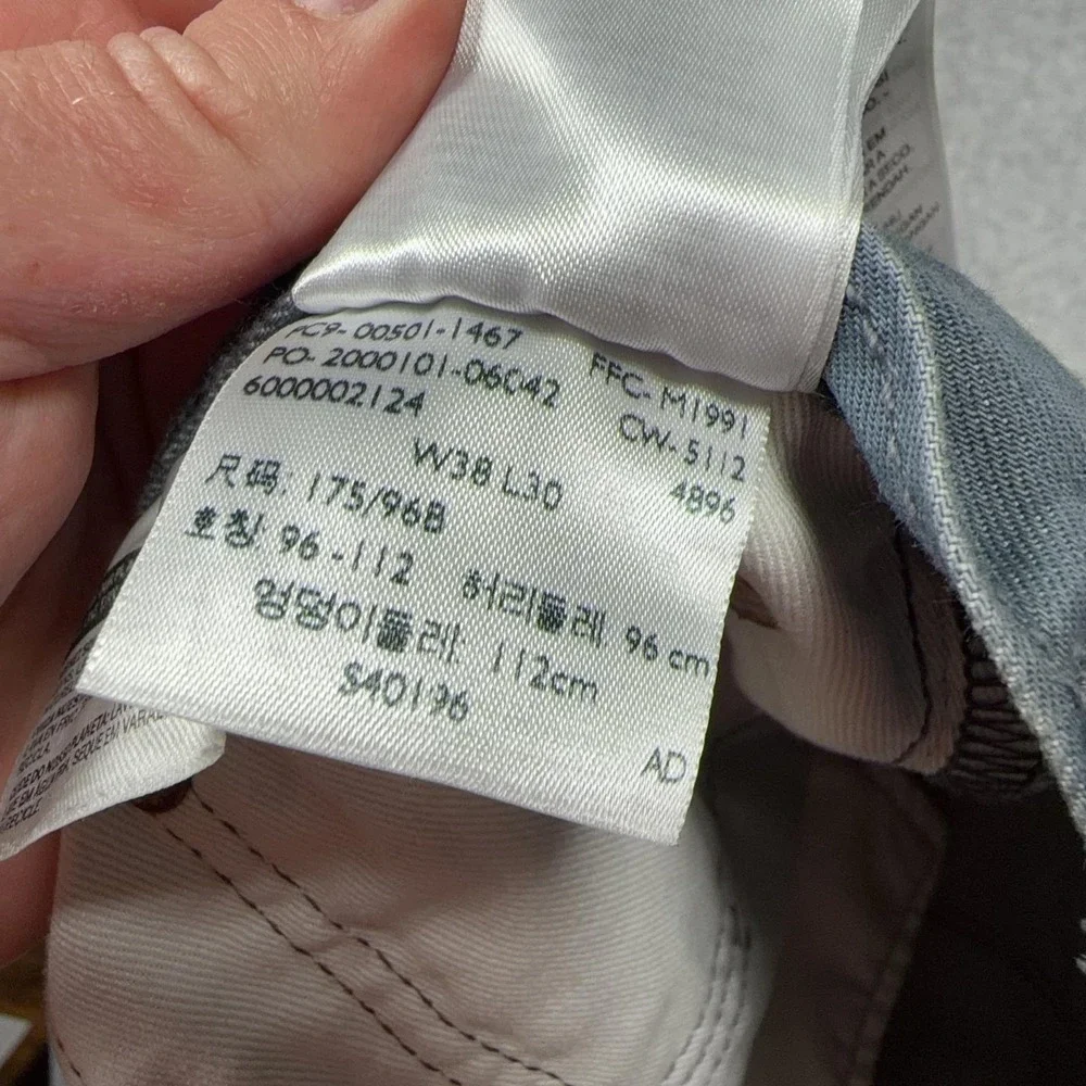 Levis 501 Jeans Mens 38x30 Gray Button Fly Straight Denim Medium Wash Pants